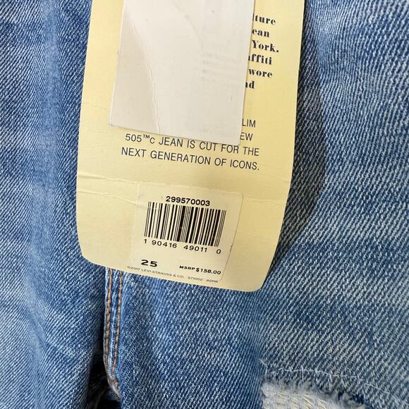 NEW Levi’s 505C Jeans Distressed Denim Orange Tab $158 - Picture 5 of 6